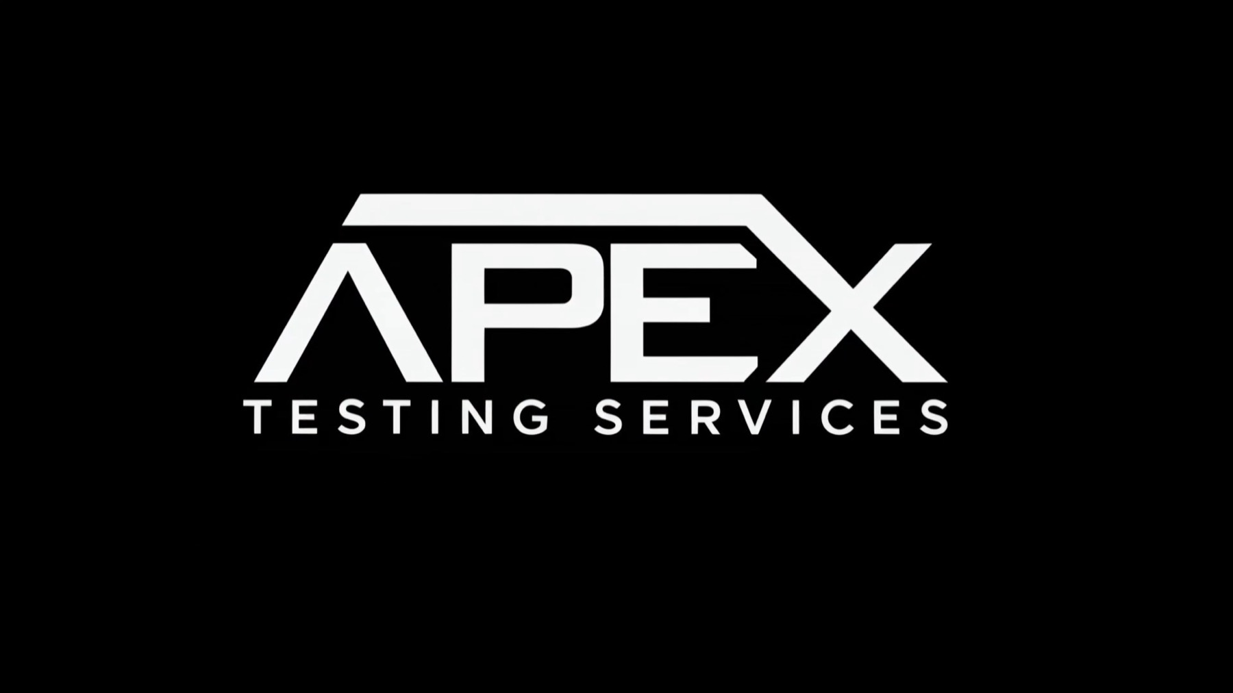 Apex Testing Services logo in white on black